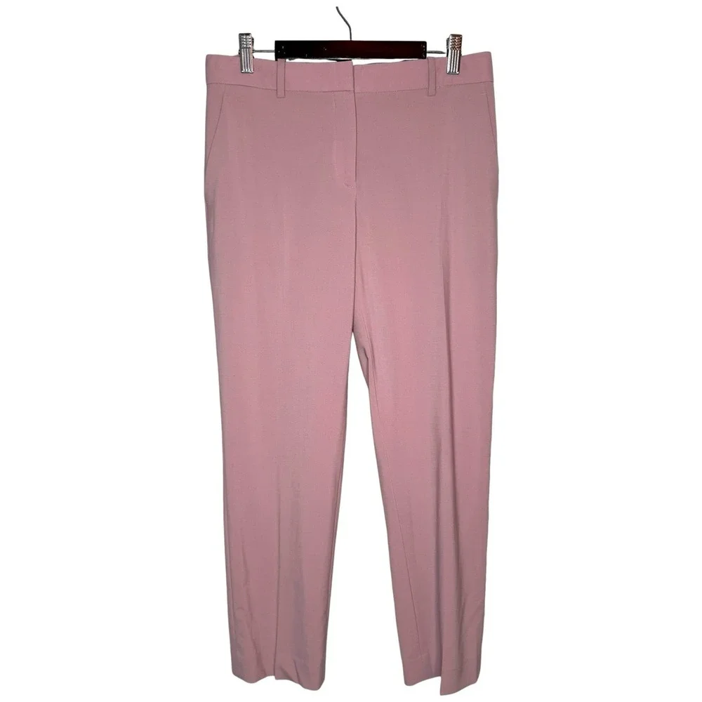 Theory Treeca Pants Size 4 Cropped Virgin Wool Suit Trouser Quiet Luxury